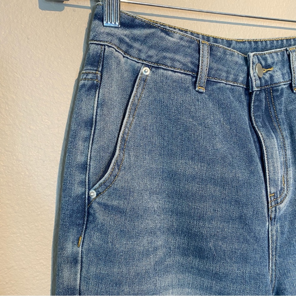 Commense Front Split Hem Classic Straight Leg Jea… - image 6